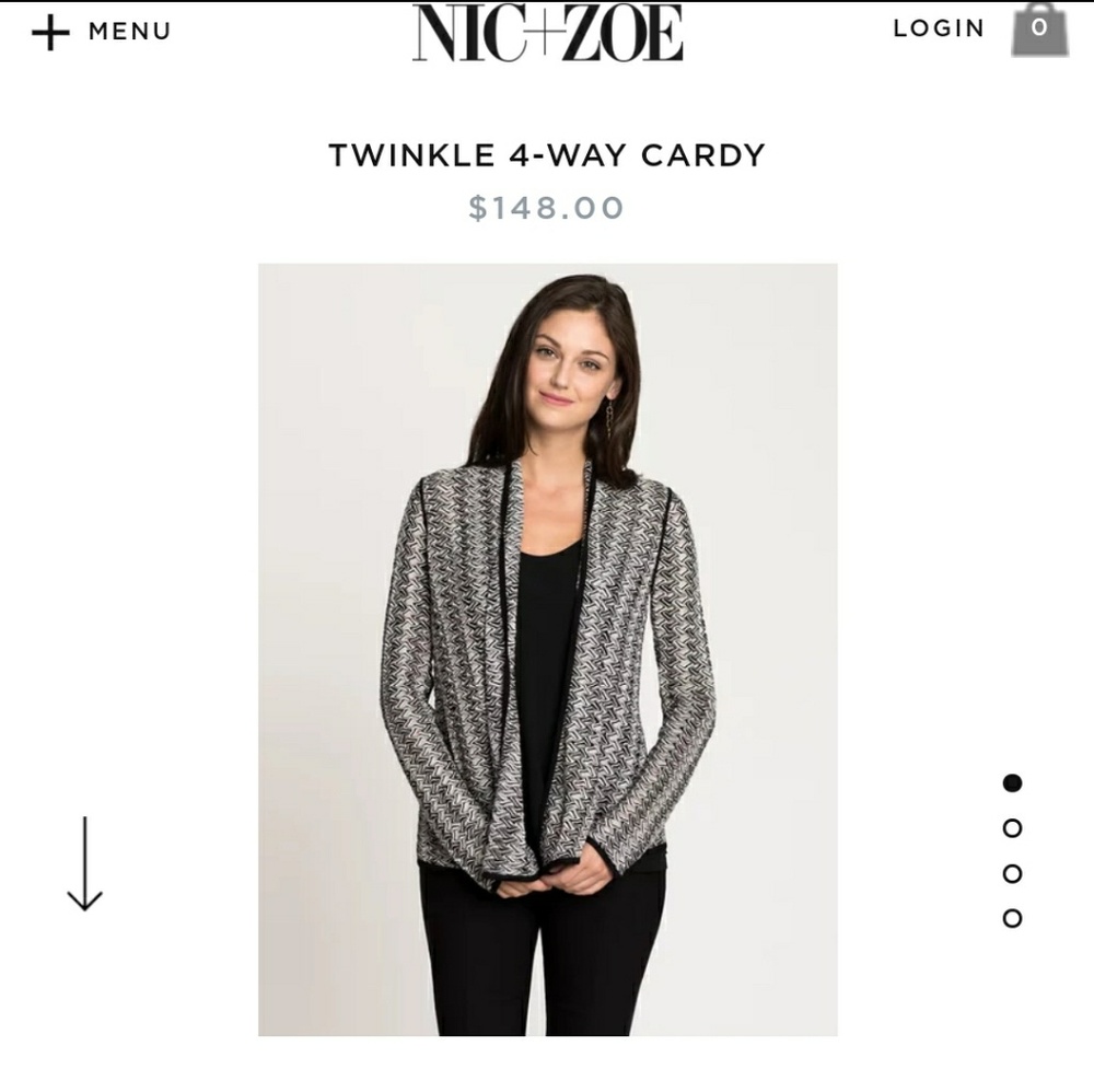 Nic and zoe 4 way carry cardigan twinkle pattern